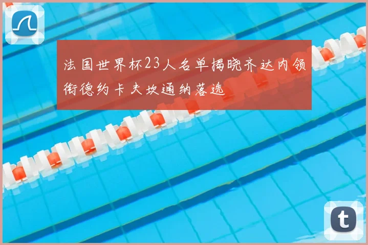 法国世界杯23人名单揭晓齐达内领衔德约卡夫坎通纳落选